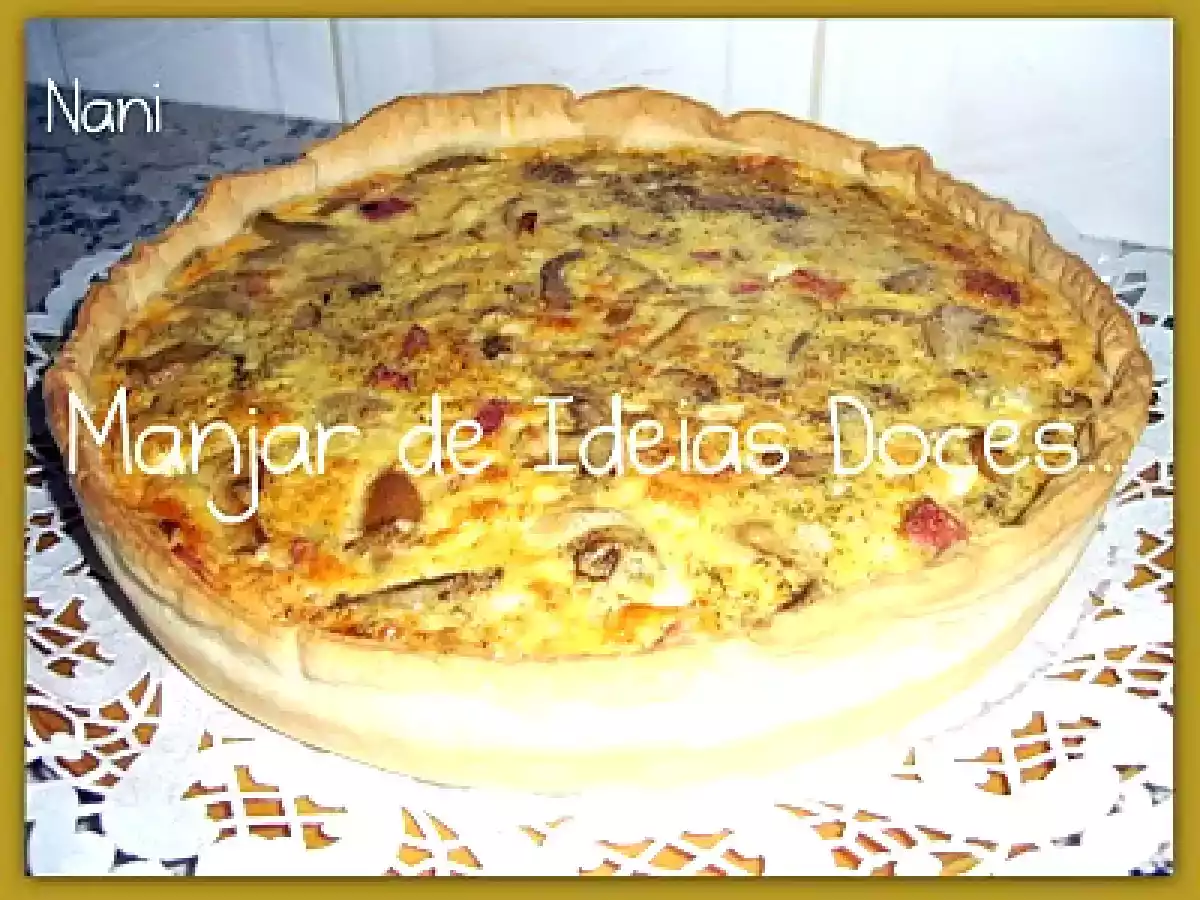 Tarte de Ananás, Cogumelos e Bacon