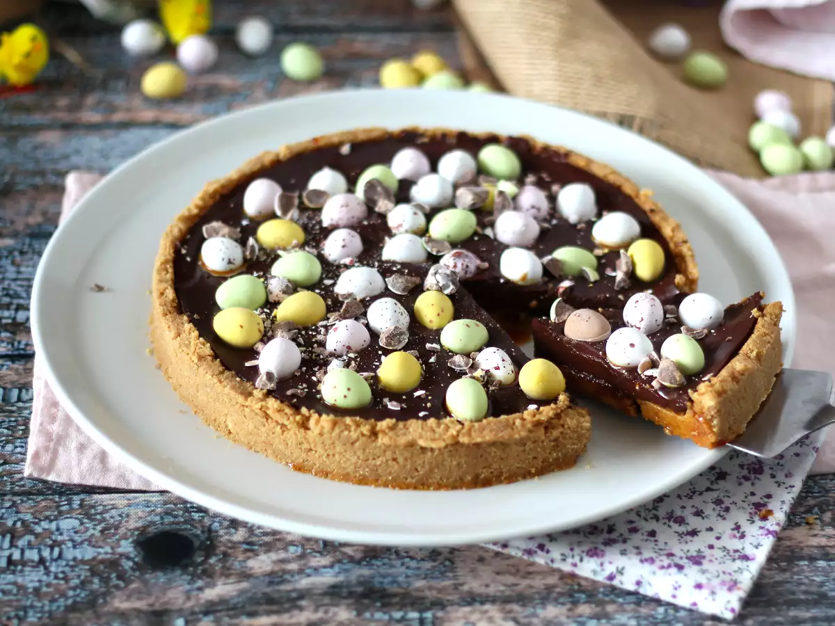 Tarte de chocolate e caramelo para Páscoa - foto 5