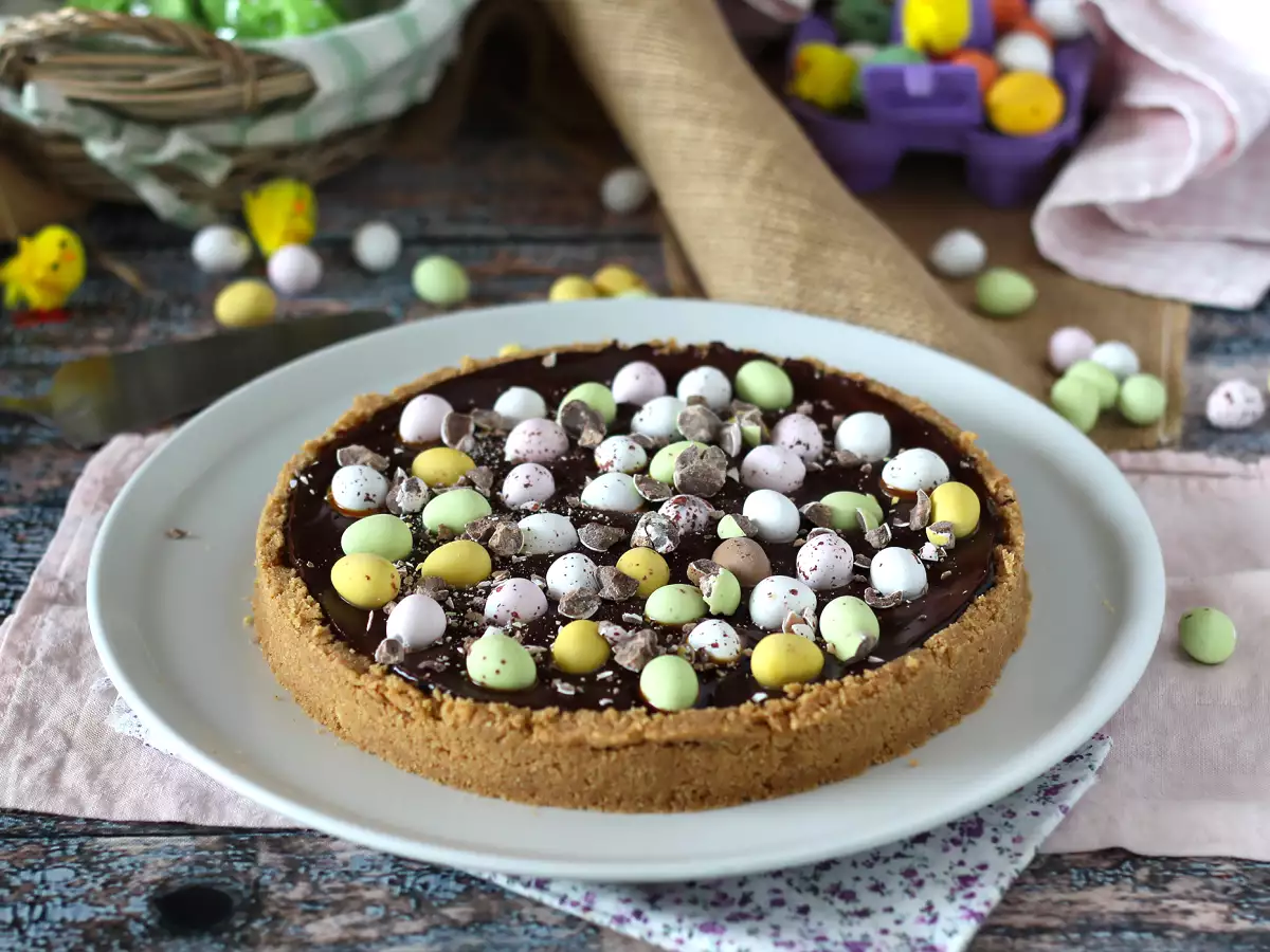 Tarte de chocolate e caramelo para Páscoa - foto 6