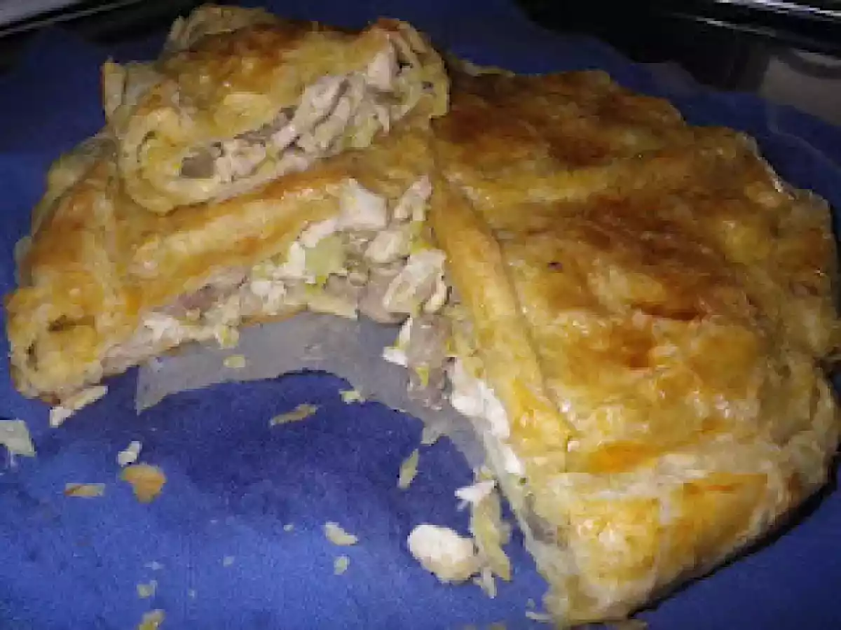 Tarte de frango e alho francês