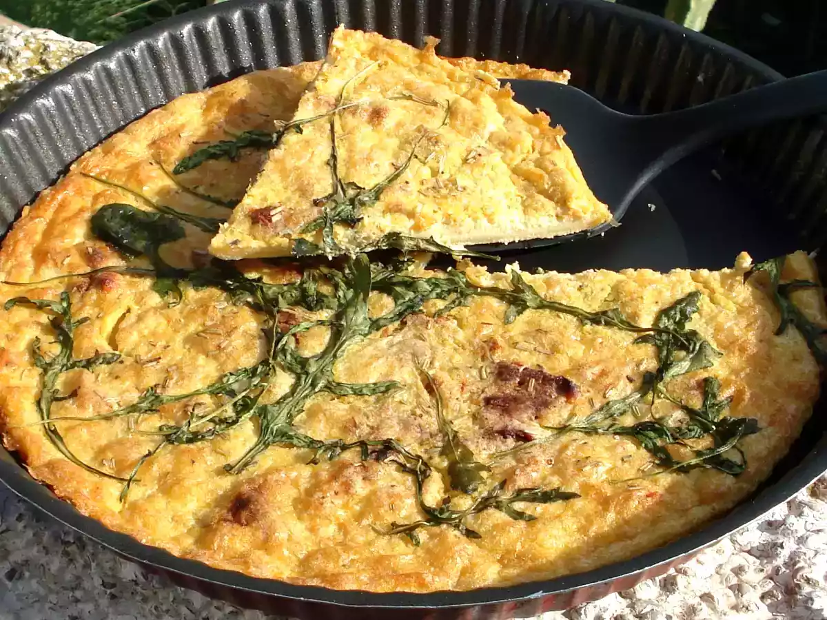 Tarte de rúcula e tomate seco (sem lácteos, sem gluten) - foto 2