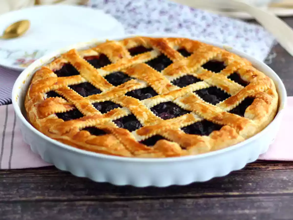 Tarte folhada de cerejas