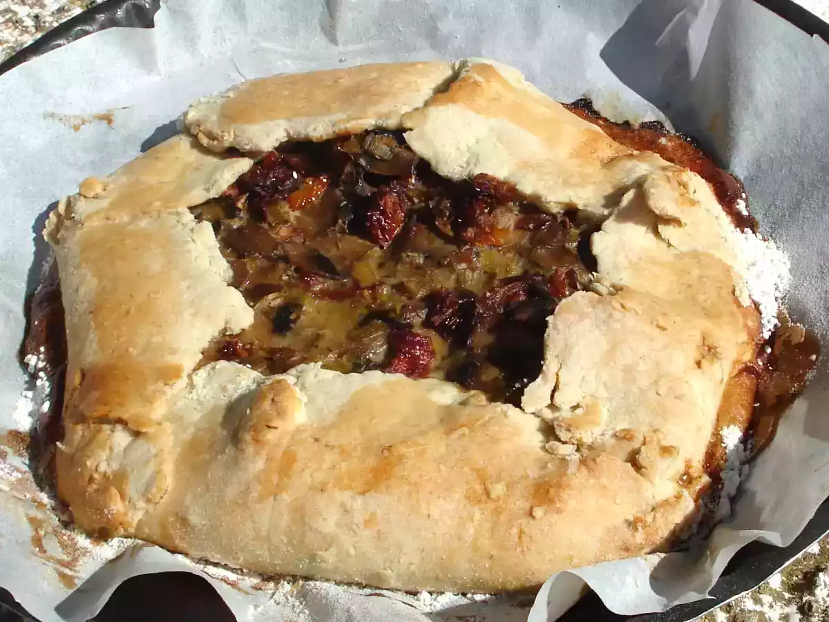 Tarte rústica de alho francês e cogumelos (sem lácteos) - foto 2