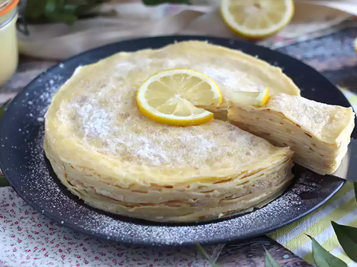 Tarte/Torta de crepes sabor limão - foto 3
