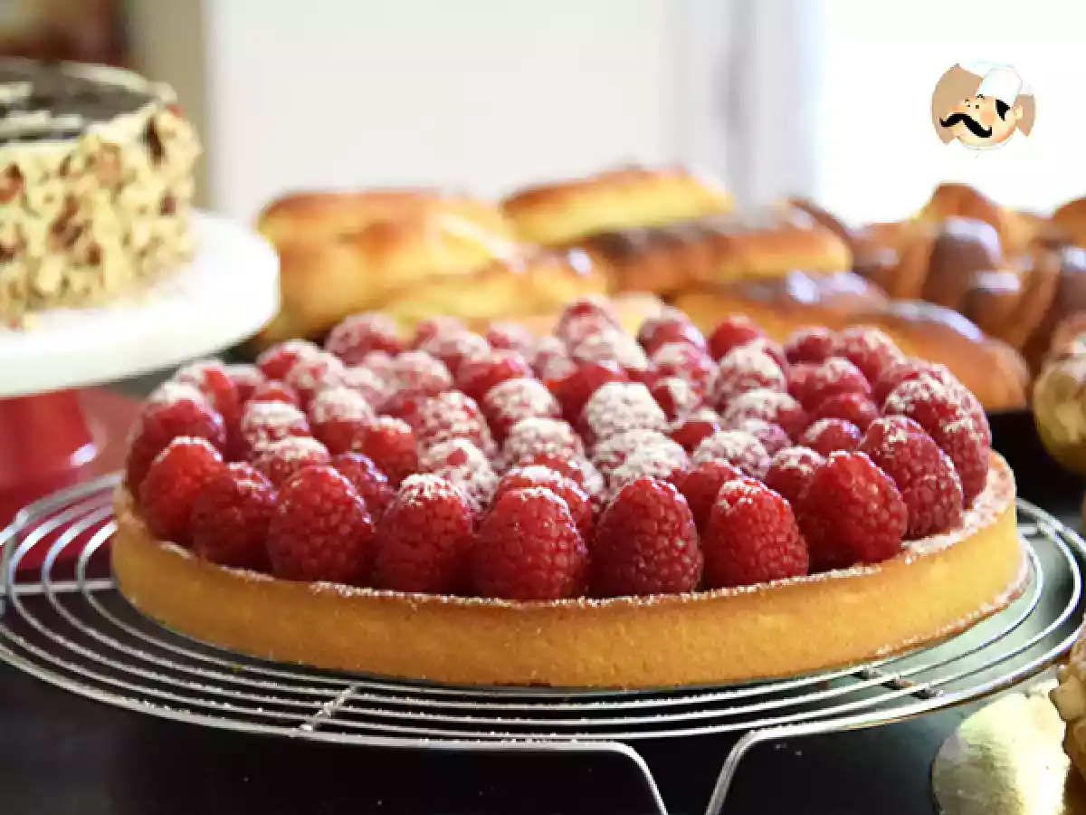 Tarte/Torta de framboesas com creme de amêndoas - foto 2
