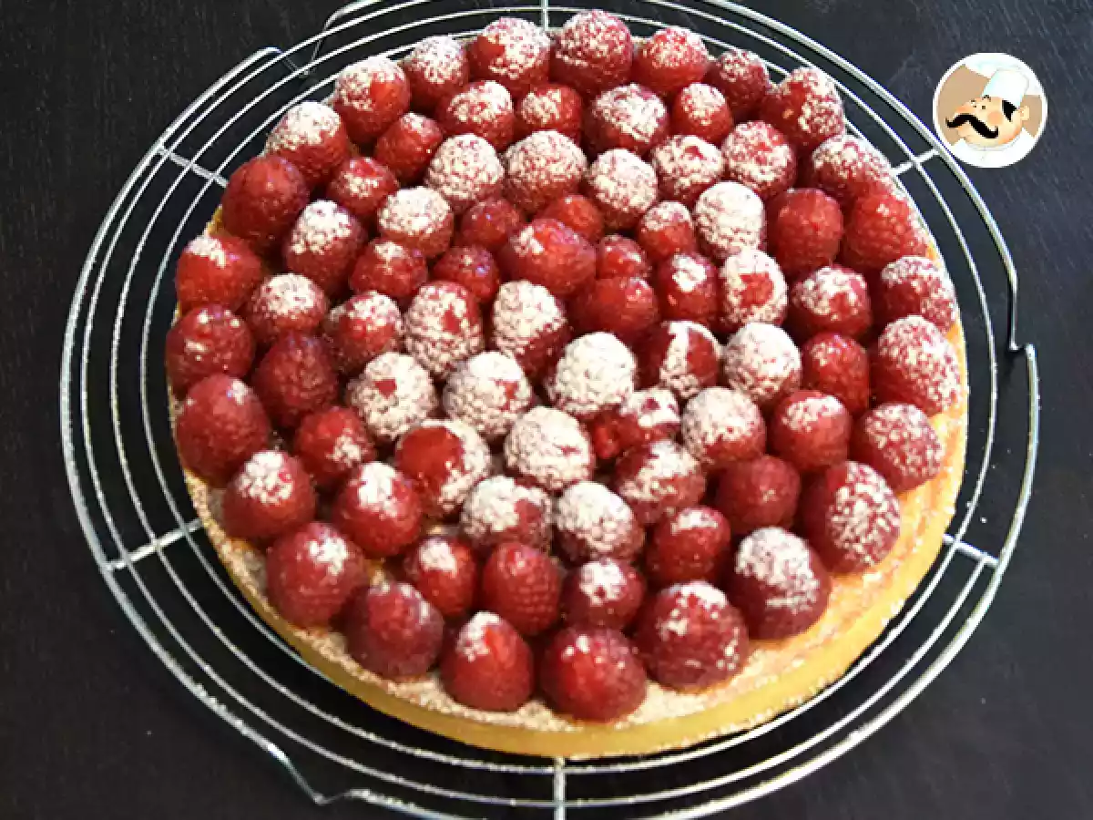 Tarte/Torta de framboesas com creme de amêndoas - foto 3