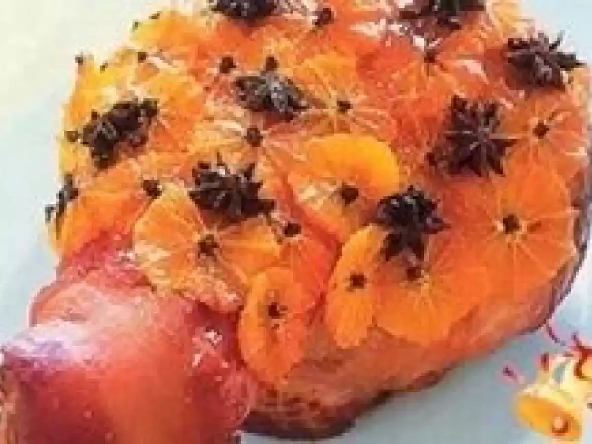 Tender glaceado com laranja