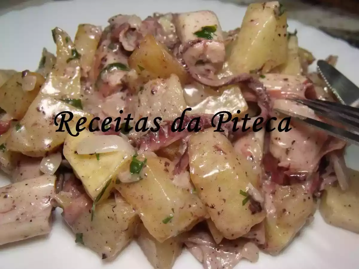Tentáculos de pota com natas ( da Marina)