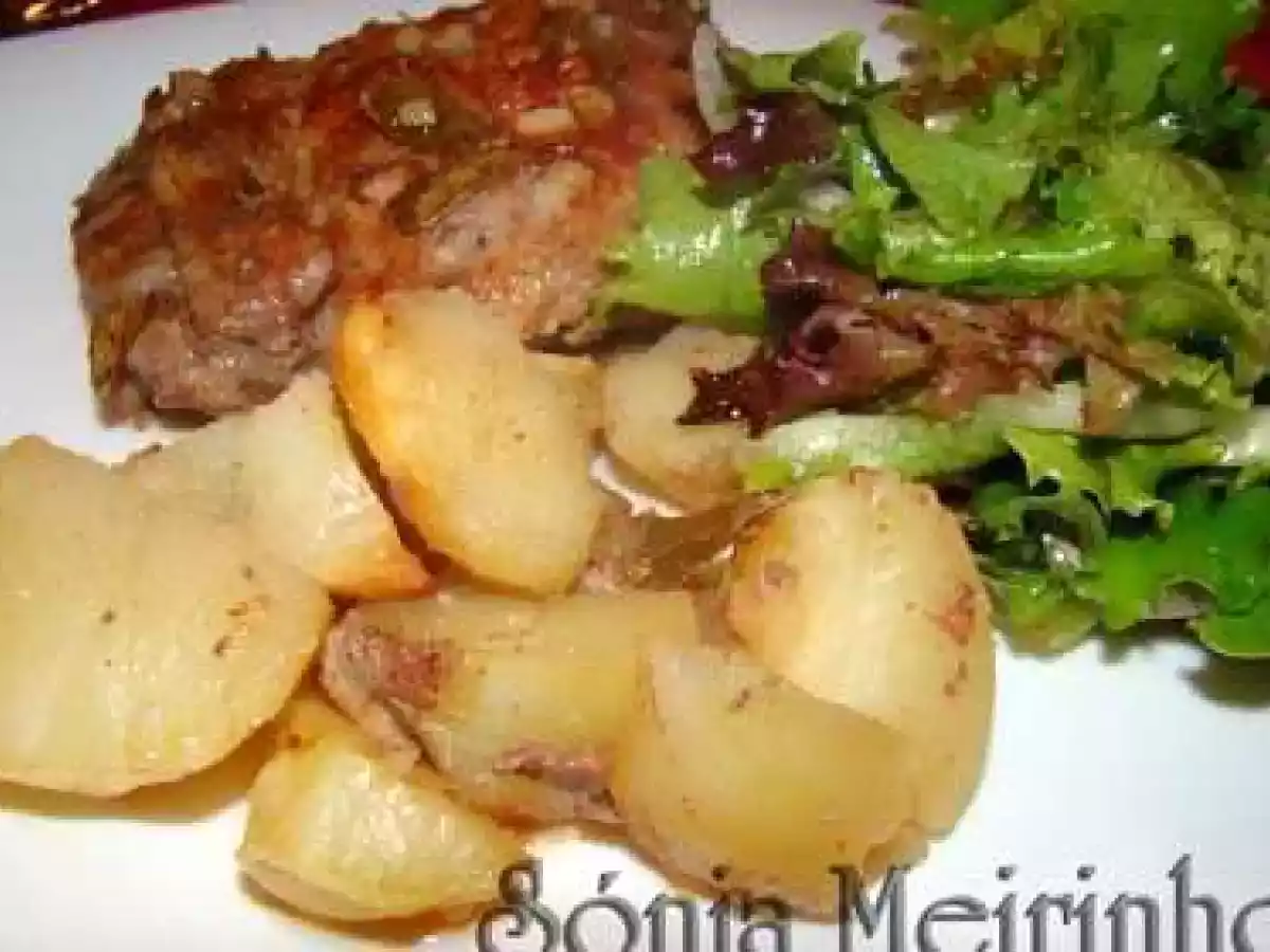 Tiras de Entrecosto assadas no forno com batatas - foto 2