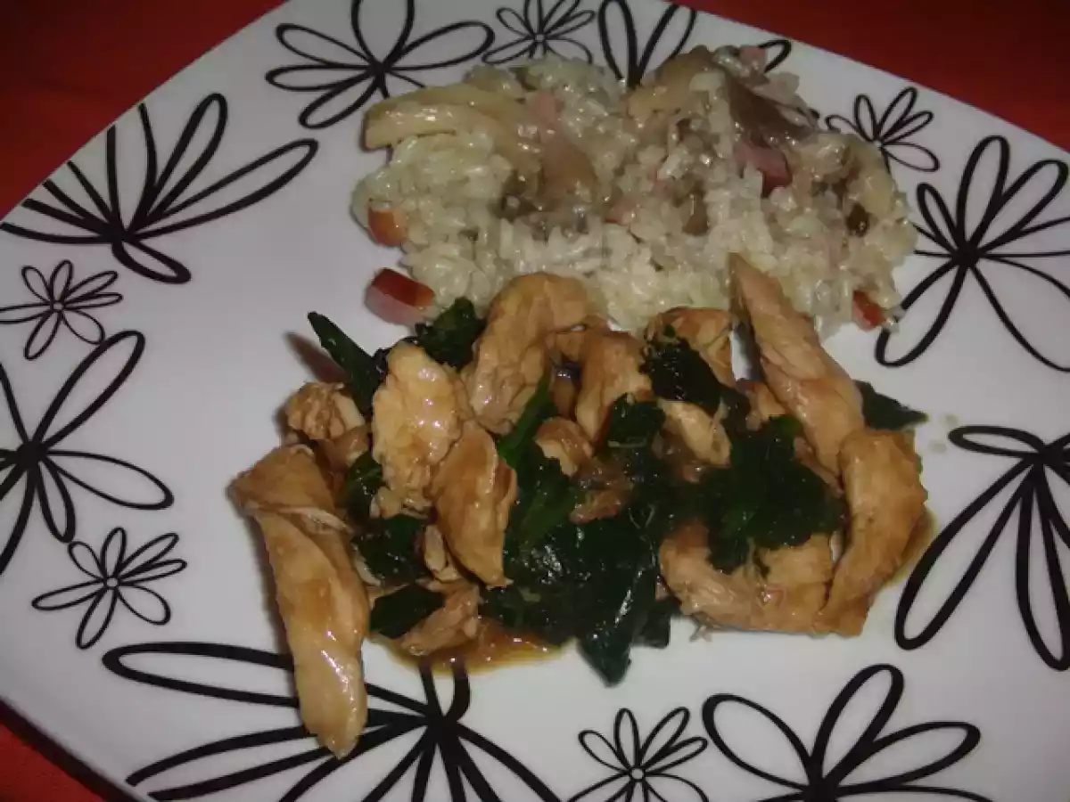 Tiras de frango com espinafres - foto 3