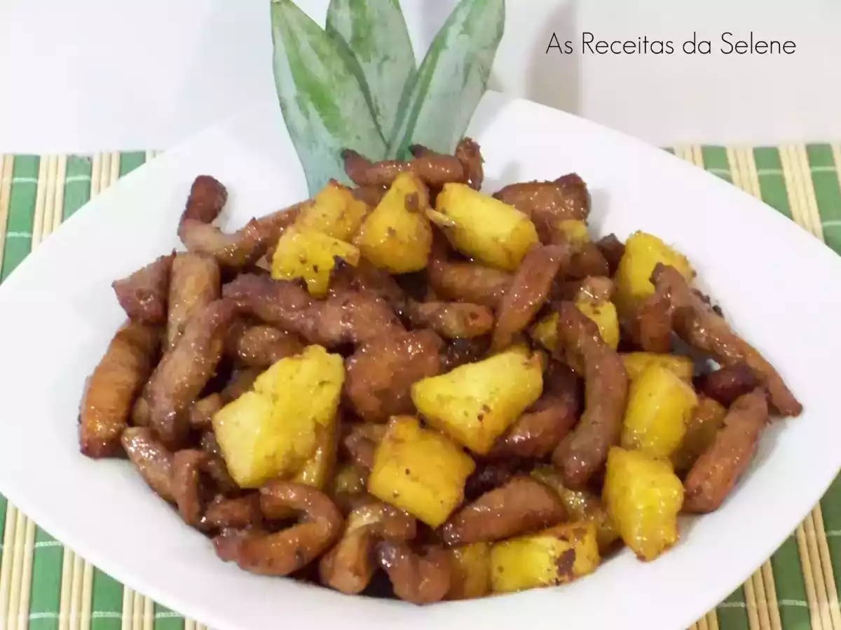 Tiras de porco com Abacaxi na Actifry
