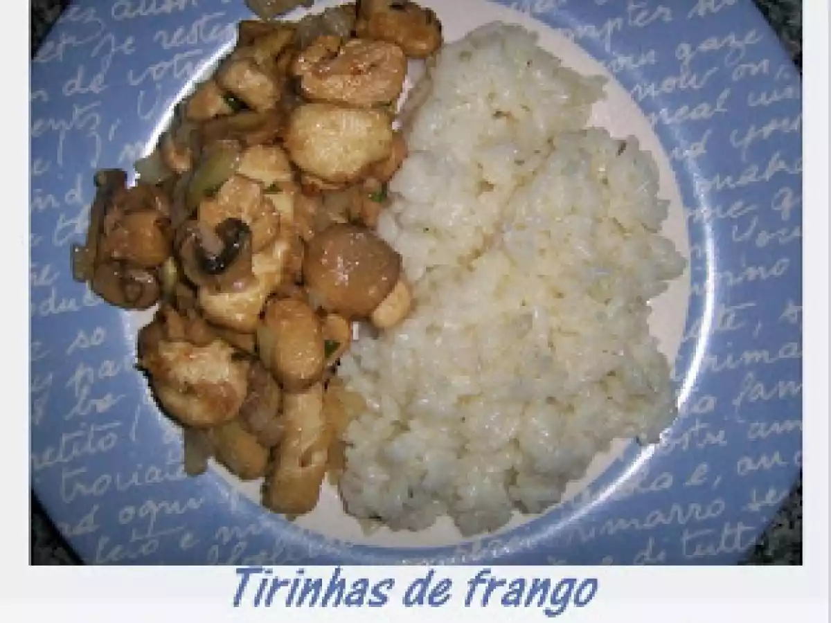 Tirinhas de frango com vinho do Porto & cogumelos