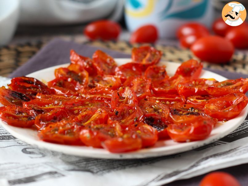 Tomates confitados (tomate confit) na Air Fryer