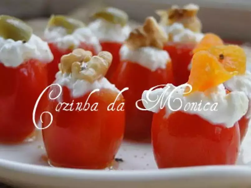 Tomatinhos cereja com queijo cottage! Entradinha Light., foto 1
