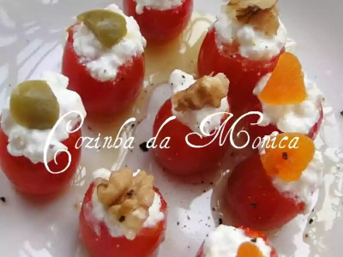 Tomatinhos cereja com queijo cottage! Entradinha Light. - foto 2