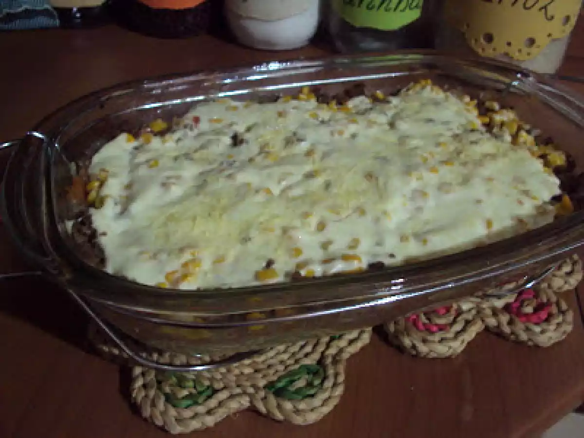 Torta de Batatas, Carne e Creme de Ricota