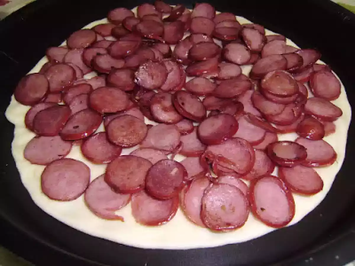 Torta de Escarola, Calabresa e Cream Cheese - Massa Fermentada