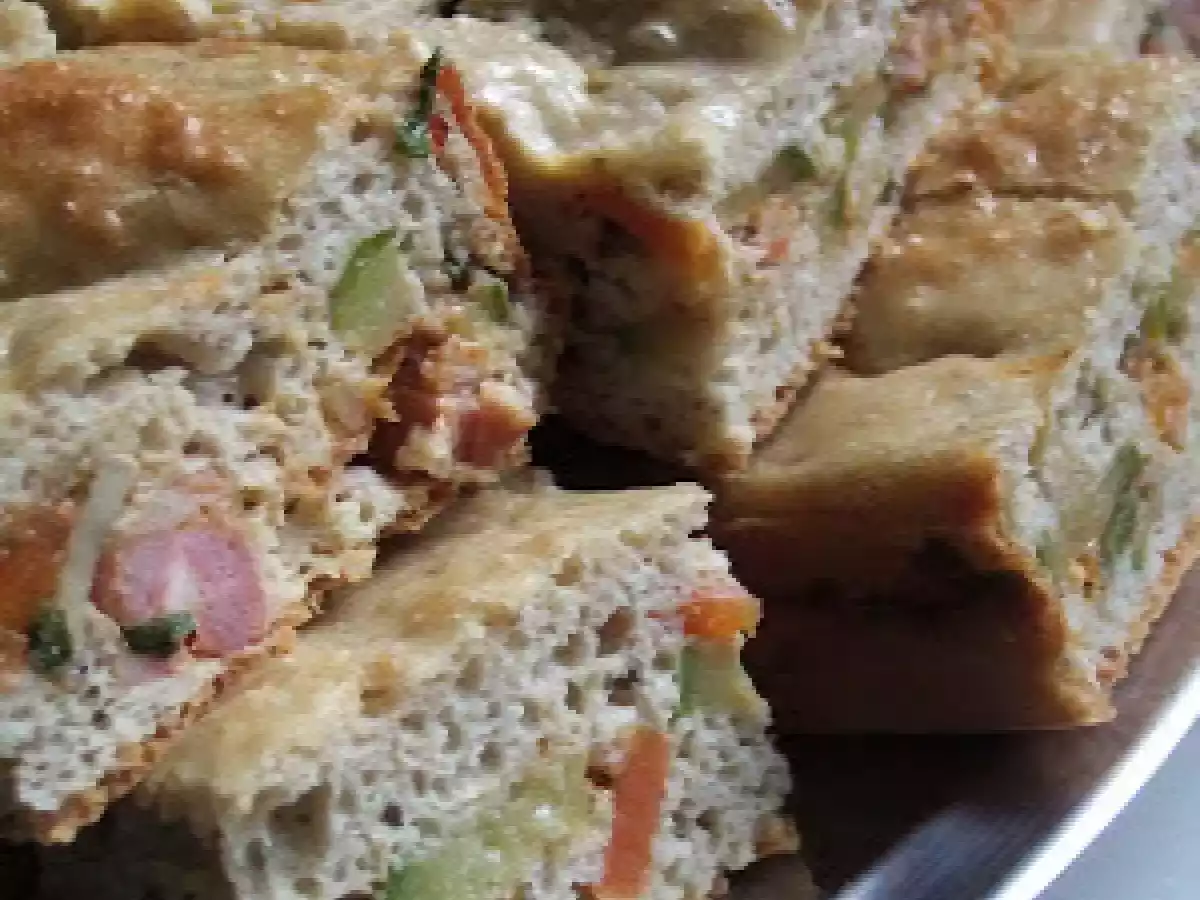Torta de legumes com farinha de banana verde