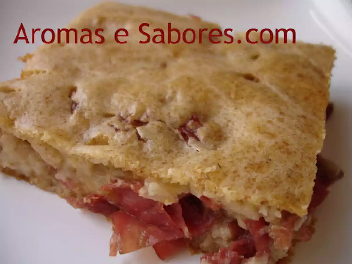 Torta de liquidificador integral com pastrami