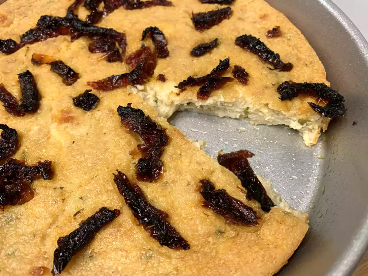Torta de pão e queijos