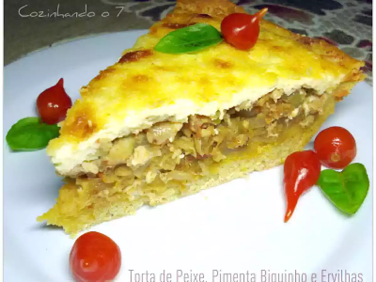 Torta de Peixe, Pimenta Biquinho e Ervilhas