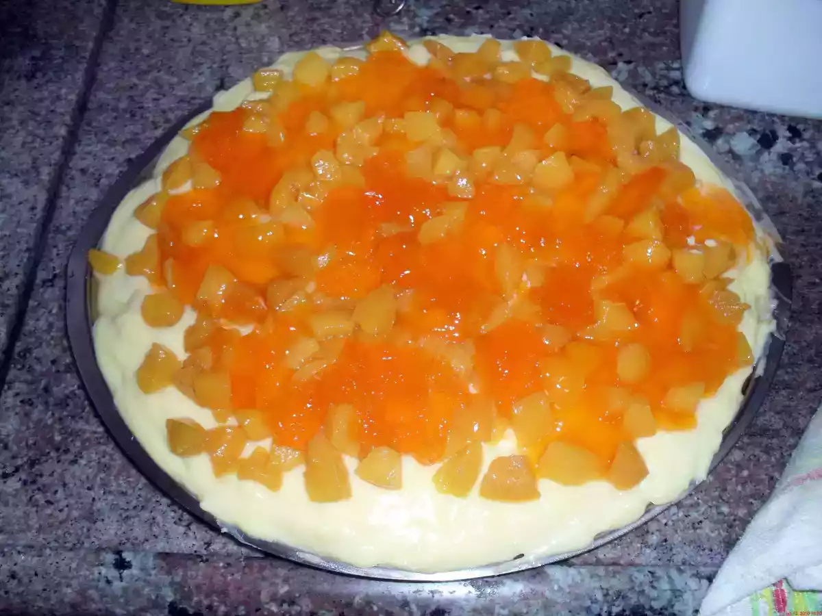 torta de pessego no microondas