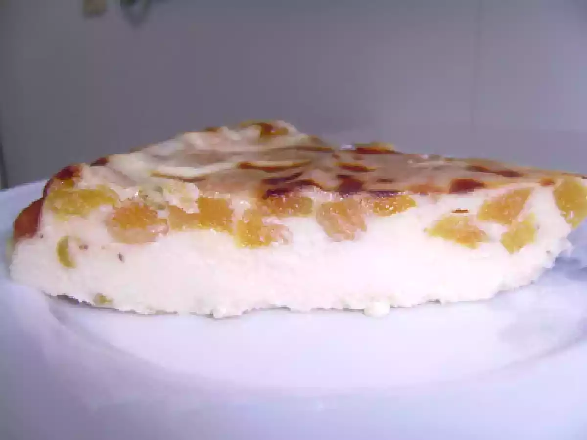 Torta de Ricota com Laranja e Damasco