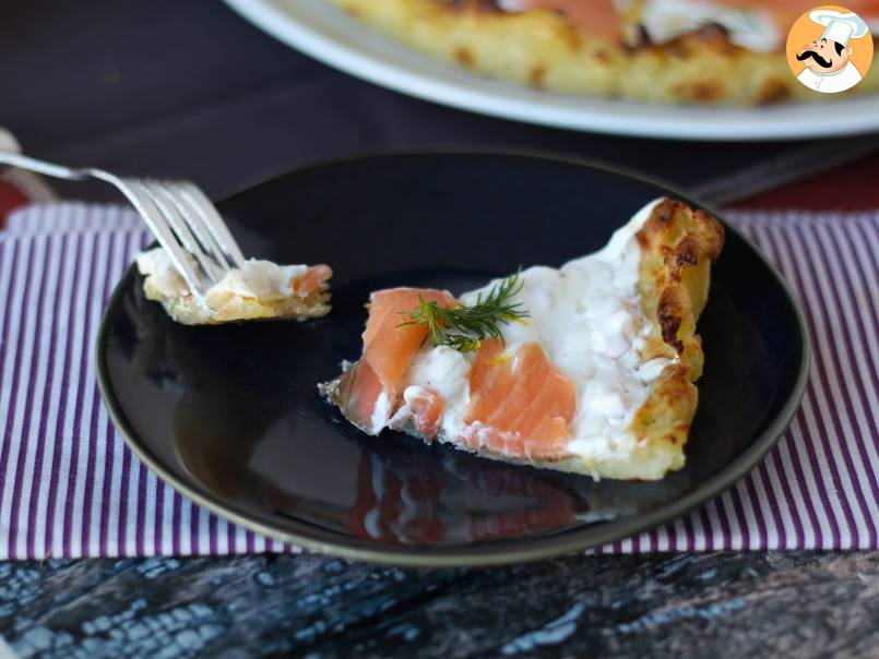 Torta de salmão deliciosa e sem glúten, feita com massa de batata! - foto 2