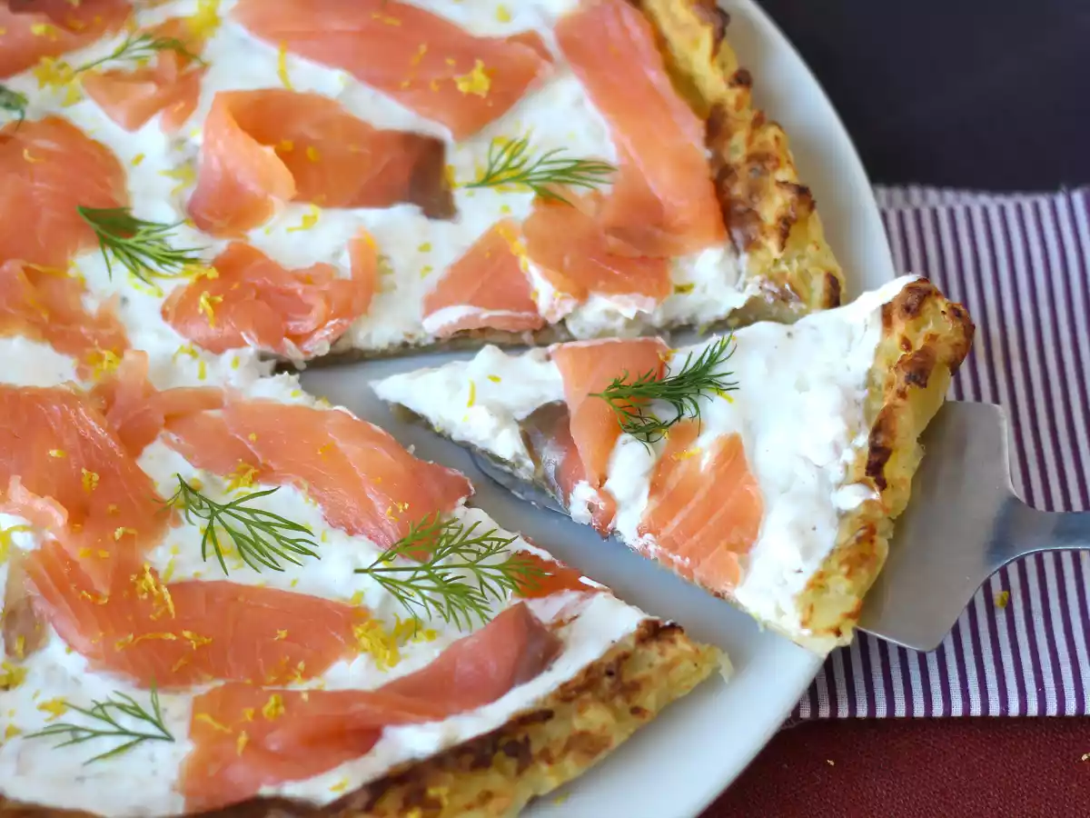 Torta de salmão deliciosa e sem glúten, feita com massa de batata! - foto 3