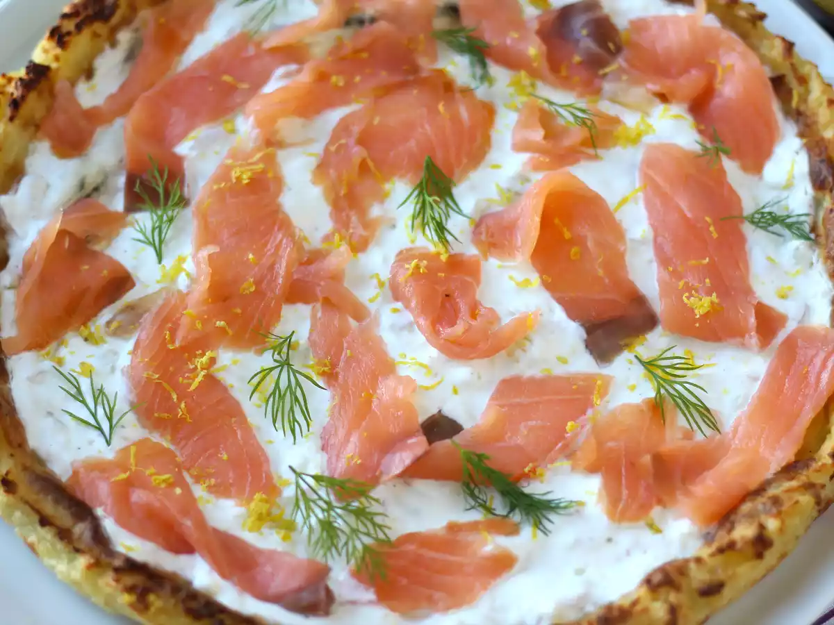 Torta de salmão deliciosa e sem glúten, feita com massa de batata! - foto 4