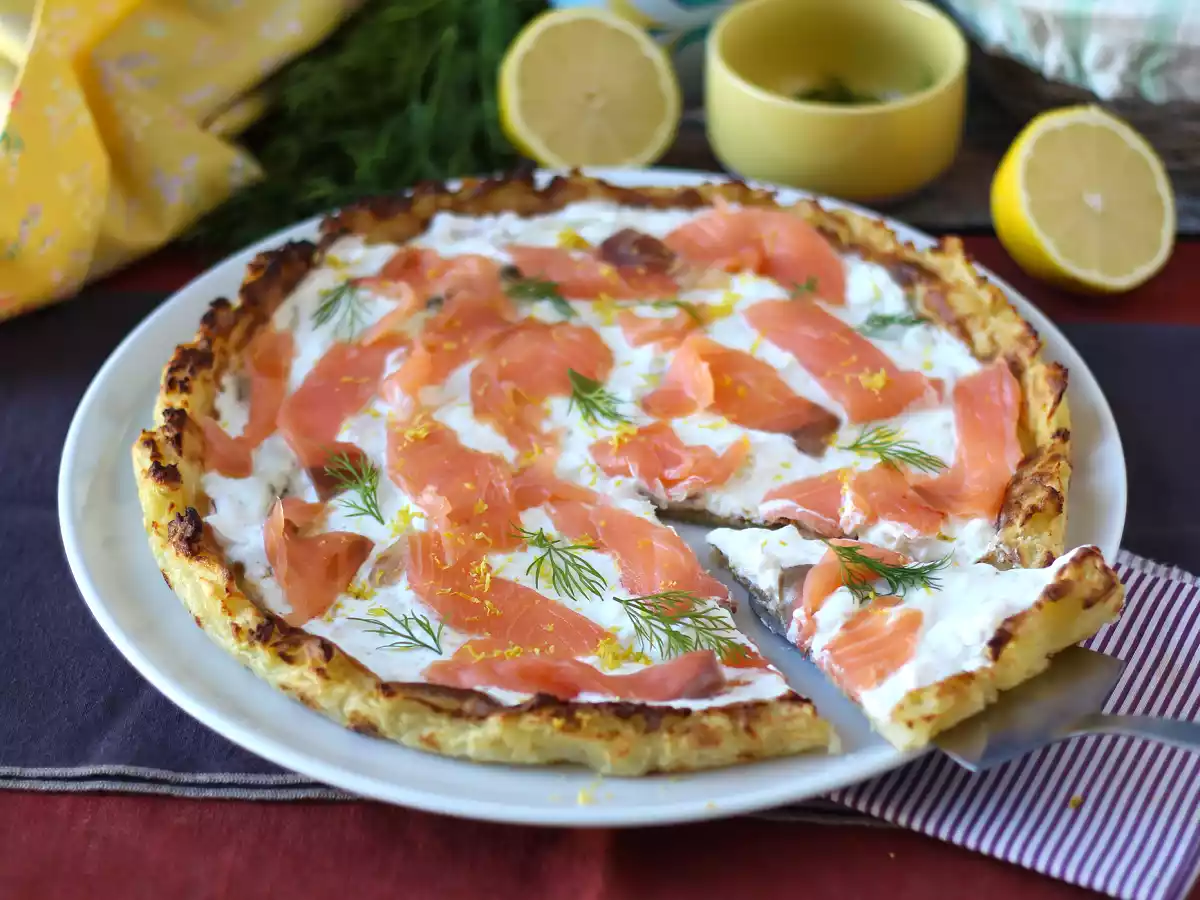 Torta de salmão deliciosa e sem glúten, feita com massa de batata! - foto 5