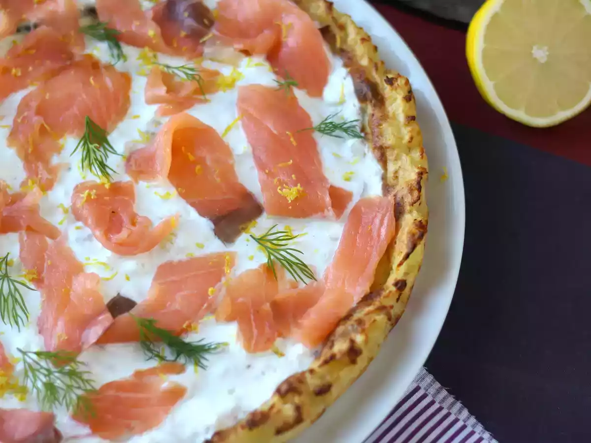 Torta de salmão deliciosa e sem glúten, feita com massa de batata! - foto 6