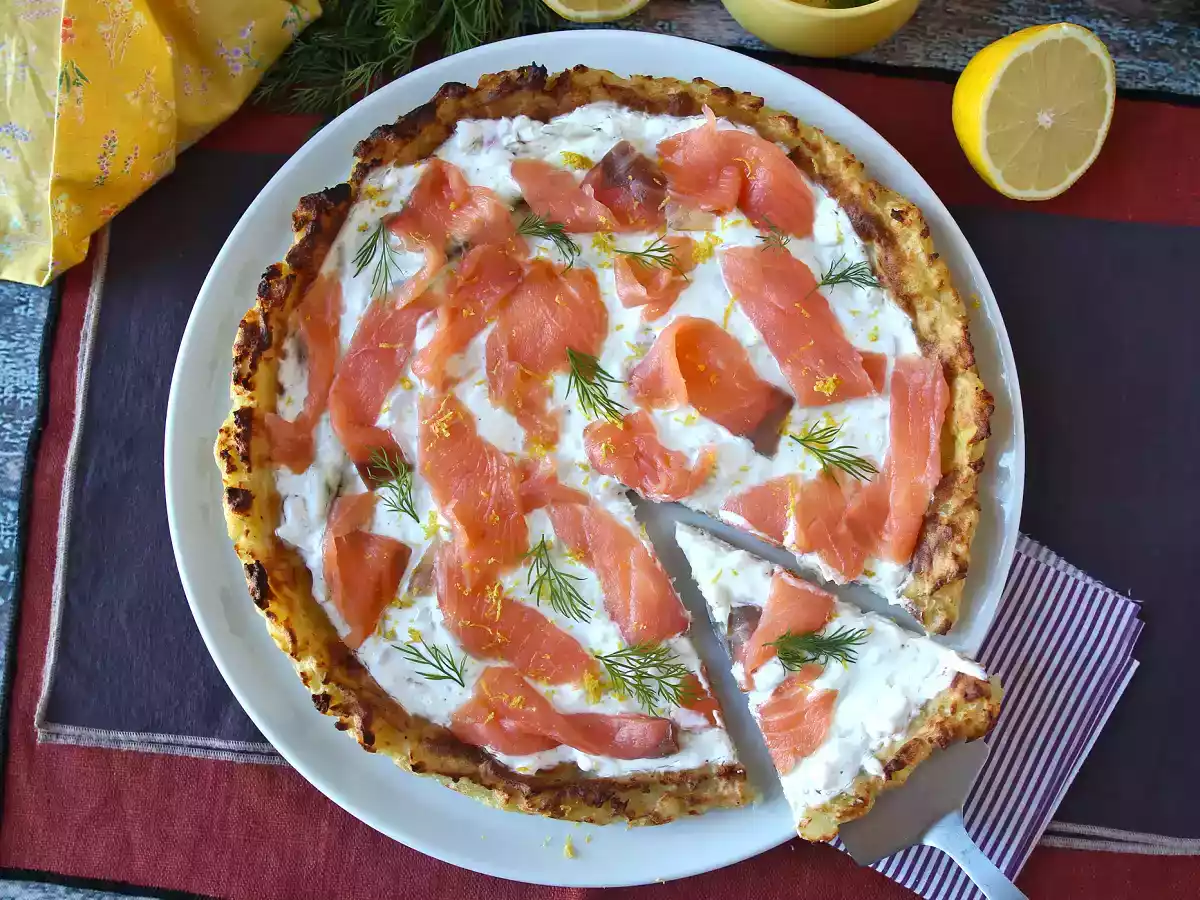 Torta de salmão deliciosa e sem glúten, feita com massa de batata! - foto 7