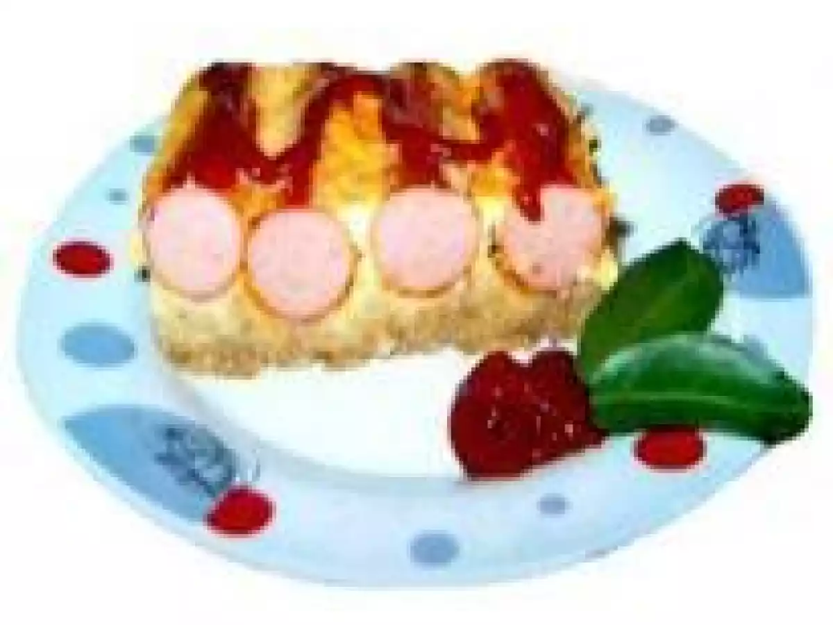 Torta de salsicha com cheddar