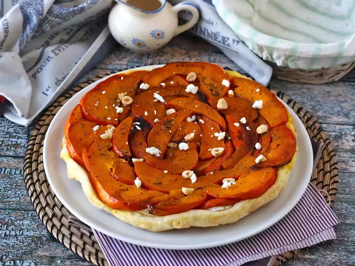 Torta invertida de abóbora com queijo de cabra e mel - foto 2