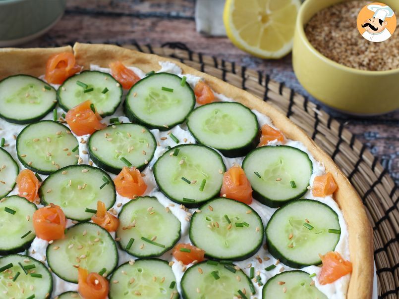 Torta super refrescante: ricota, pepino e salmão defumado - foto 5