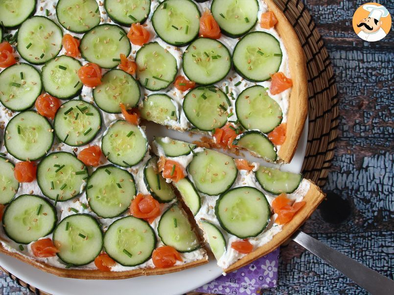 Torta super refrescante: ricota, pepino e salmão defumado - foto 6