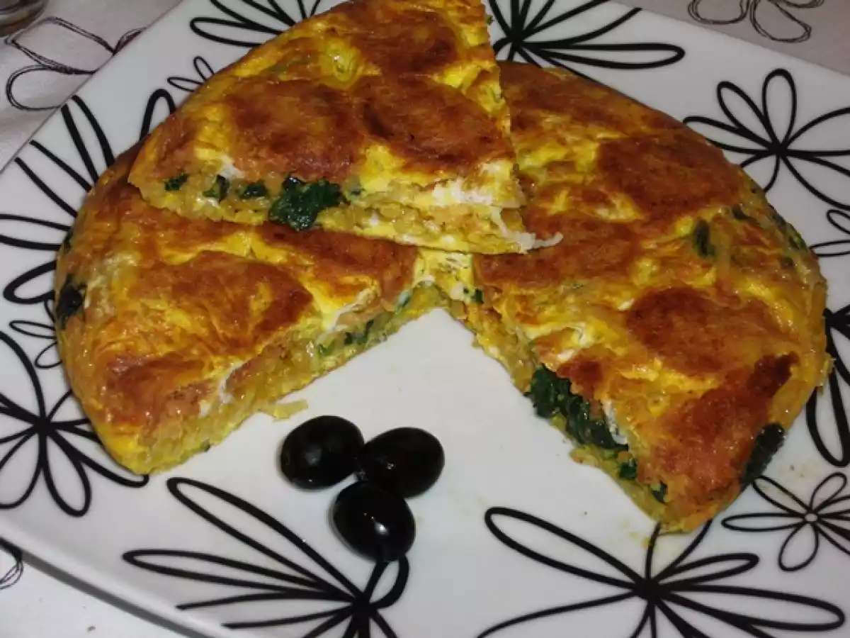 Tortilha de alheira e espinafres