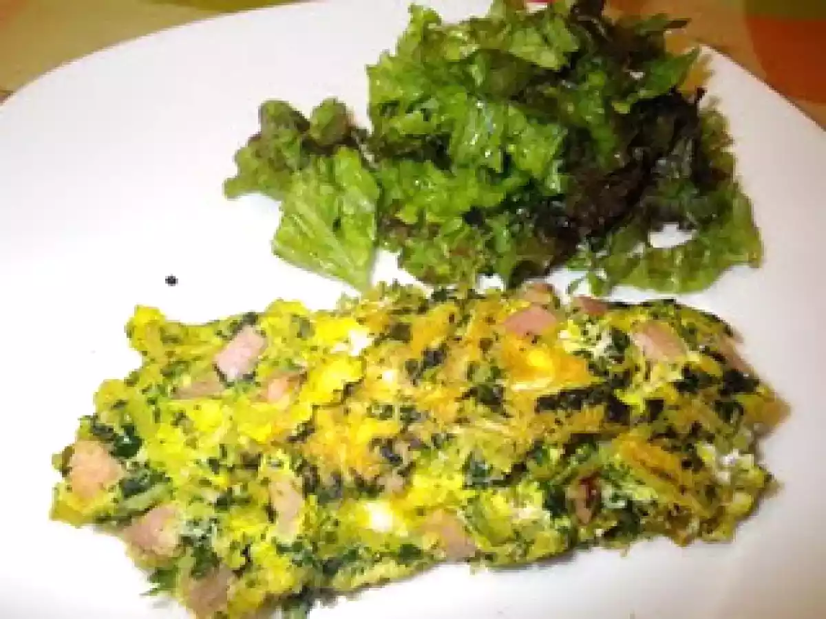 Tortilha de espinafres e fiambre
