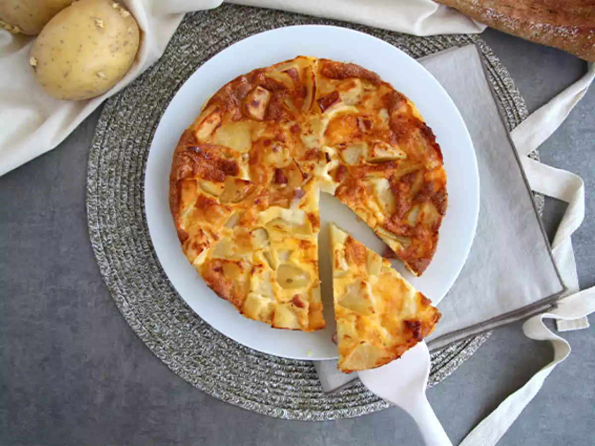Tortilha de queijo e presunto feito no forno (tortilla - omelete) - foto 2
