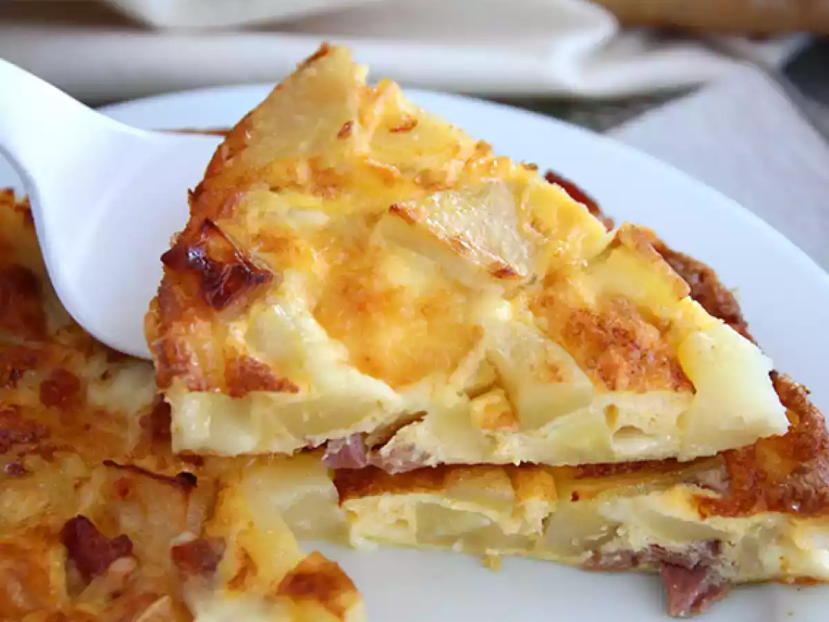 Tortilha de queijo e presunto feito no forno (tortilla - omelete) - foto 3