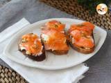 Tostas (torradinhas) de queijo de cabra e salmão defumado, foto 3