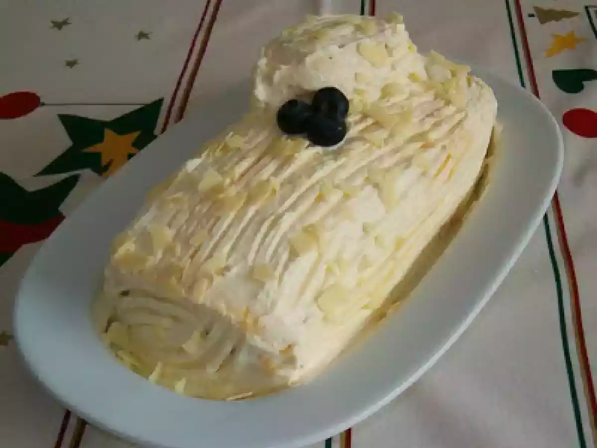 Tronco de natal de limão e mirtilos