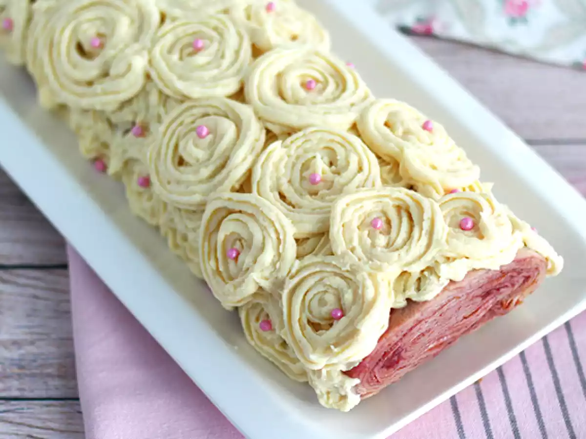 Tronco de Natal feito com Crepes (sabor Framboesa e Chocolate Branco) - foto 4