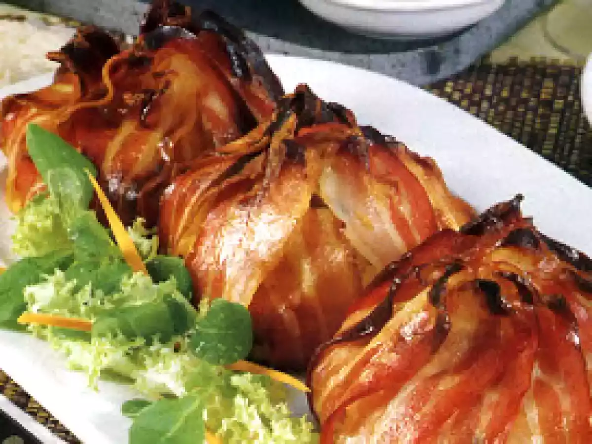 Trouxas de Bacon com Carne Picada