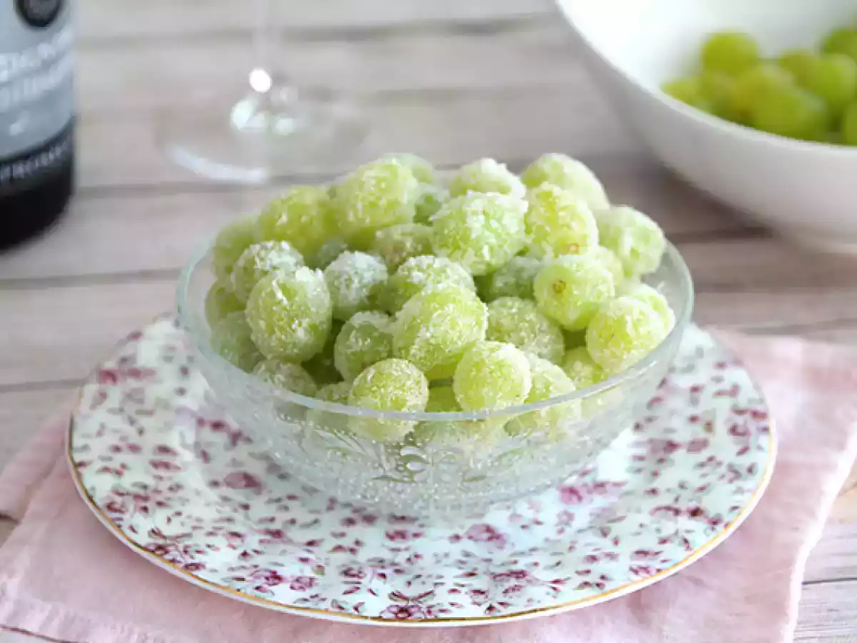 Uvas com prosecco (embriagado de uva)