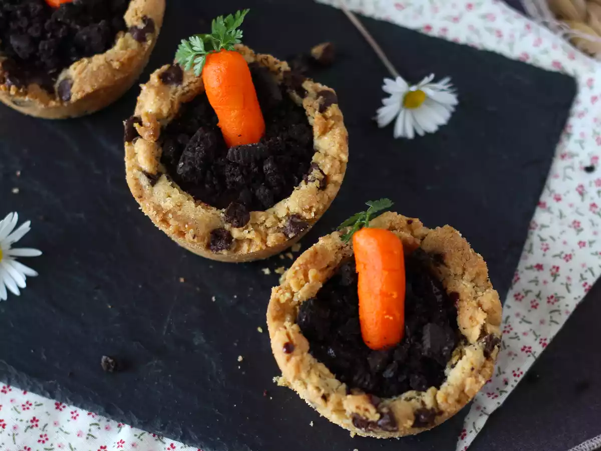Vasinhos de cookies recheados de chocolate, ideal para Páscoa! - foto 4