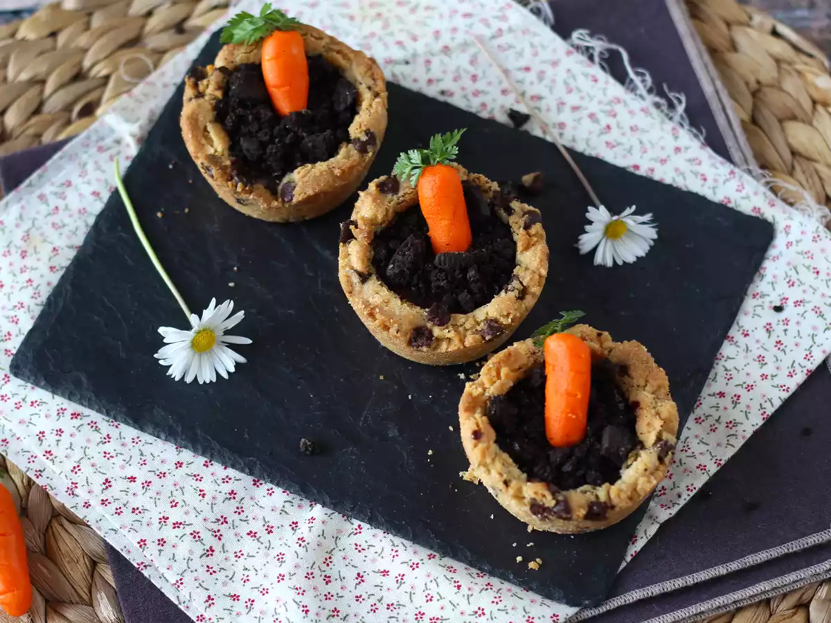 Vasinhos de cookies recheados de chocolate, ideal para Páscoa! - foto 5
