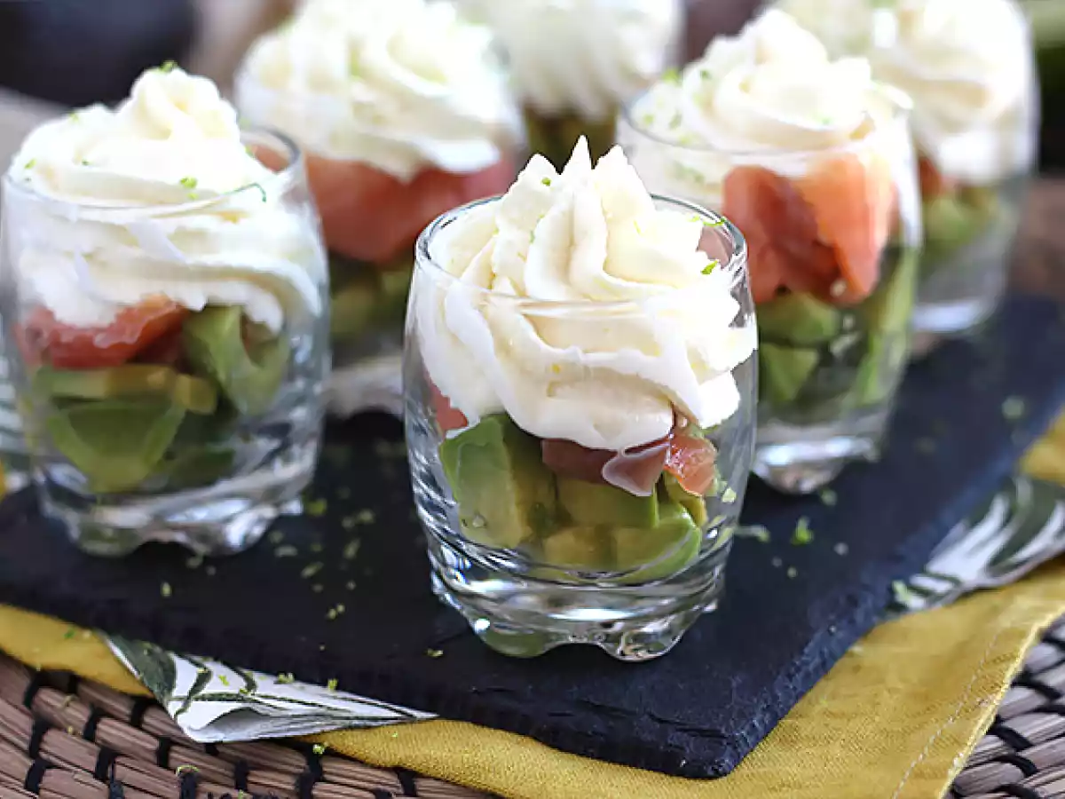 Verrine express de salmão e abacate