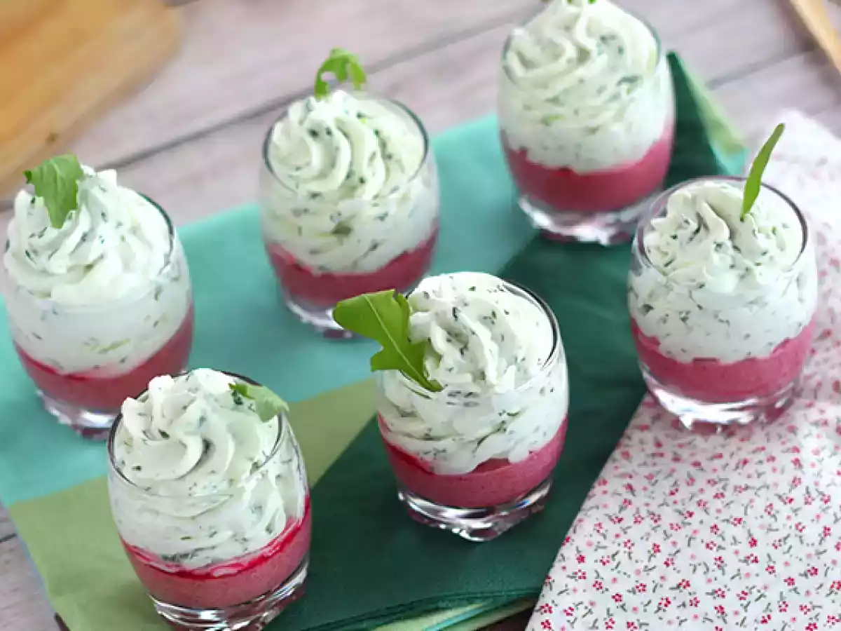 Verrines de beterraba e rúcula (Mousse de beterraba e rúcula) - foto 3